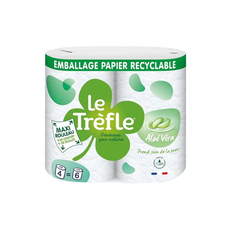 Papier wc 4 maxi rouleaux 6rouleaux le trèfle - LE TREFLE