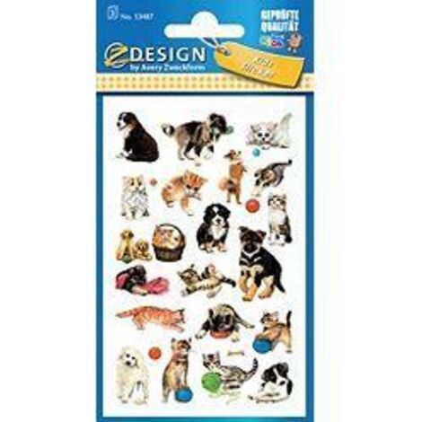 Papieraufkleber - Hunde und Katzen
