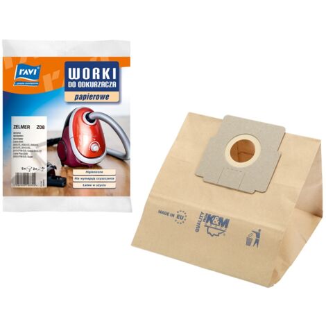 Papierbeutel für Staubsauger ZELMER Z08 Cobra 5 Stück und 2 Filter