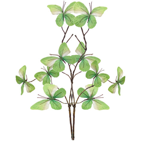 【Papierdekoration】 Schmetterlingstanz-Stil C Grüne Serie 2 Stück Papier-Schmetterlingsrolle am Stiel, einzelne Tierornamente, mehrfarbig