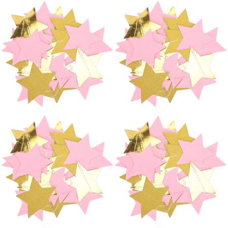 Papiergirlanden für Geburtstage, Hochzeiten und Valentinstag (5 cm Sterne)