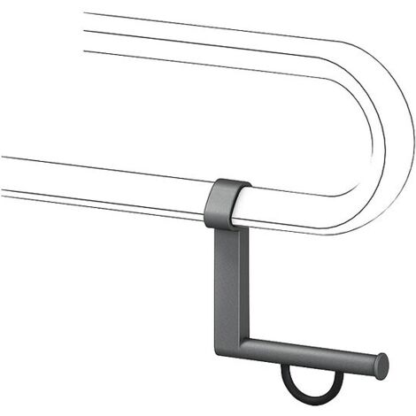 Papierrollenhalter Normbau Serie Cavere aus Aluminium, Anthrazit-Metallic, passend für Stützgriffe - 7449110095