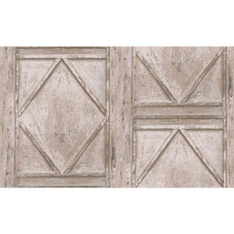 HOMEMAISON  - Papier peint imitation 'Carreaux de Ciment' Beige 10mx 0.53 m