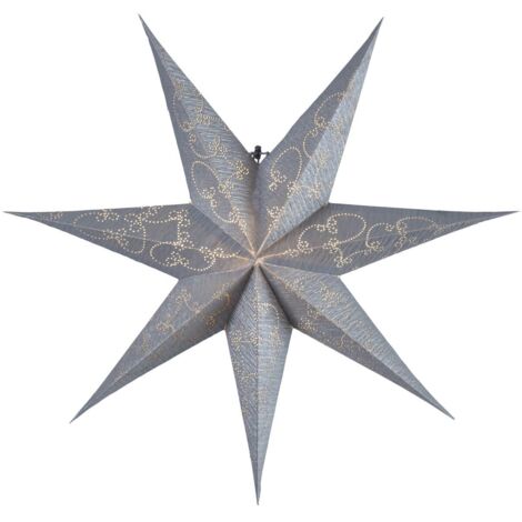Papierstern -Decorus', handgeschöpftes Papier, silber-grau, Ø 63cm