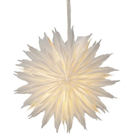 STAR TRADING Papierstern Dis, gefranst, weiß, Ø 40cm