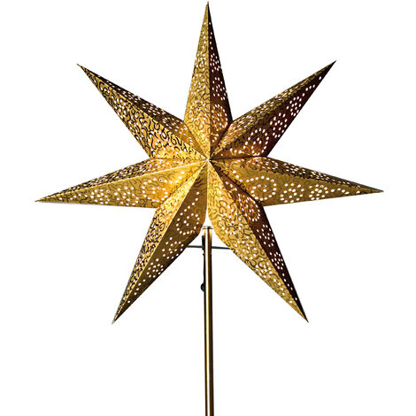 Papierstern Lampenschirm -Antique', perforiertes Lochmuster, gold, Ø 48cm
