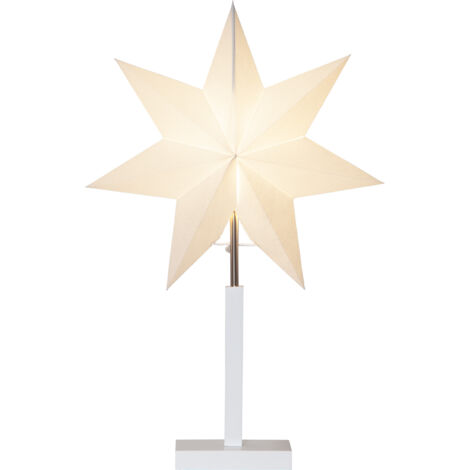 Papierstern-Tischleuchte -Karo', weiß, 52cm