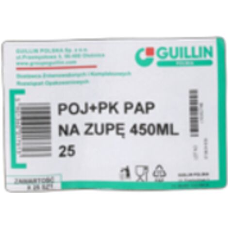 Papiersuppenbehälter mit Deckel 450 ml 25 Stk. BOWLIPACK KARTON Guillin Polska