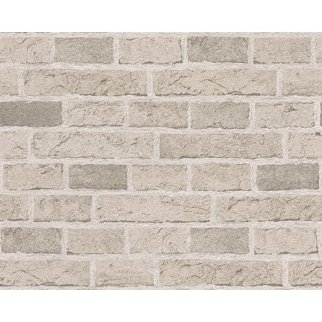 Papiertapete Creme Stein Tapete Gemustert gerader Ansatz  Il Decoro