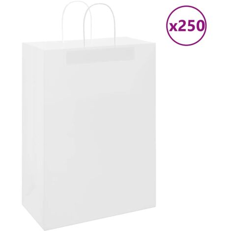 Papiertragetaschen 250 Stk. mit Henkeln Weiß 32x17x44 cm vidaXL