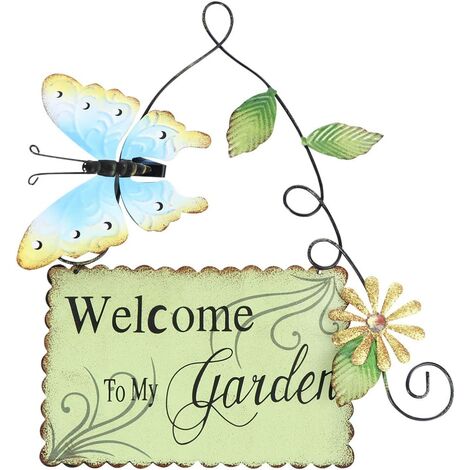 MDF En bois Outdoor Decor Cadeau "Bienvenue dans mon jardin" Jardin Signe 