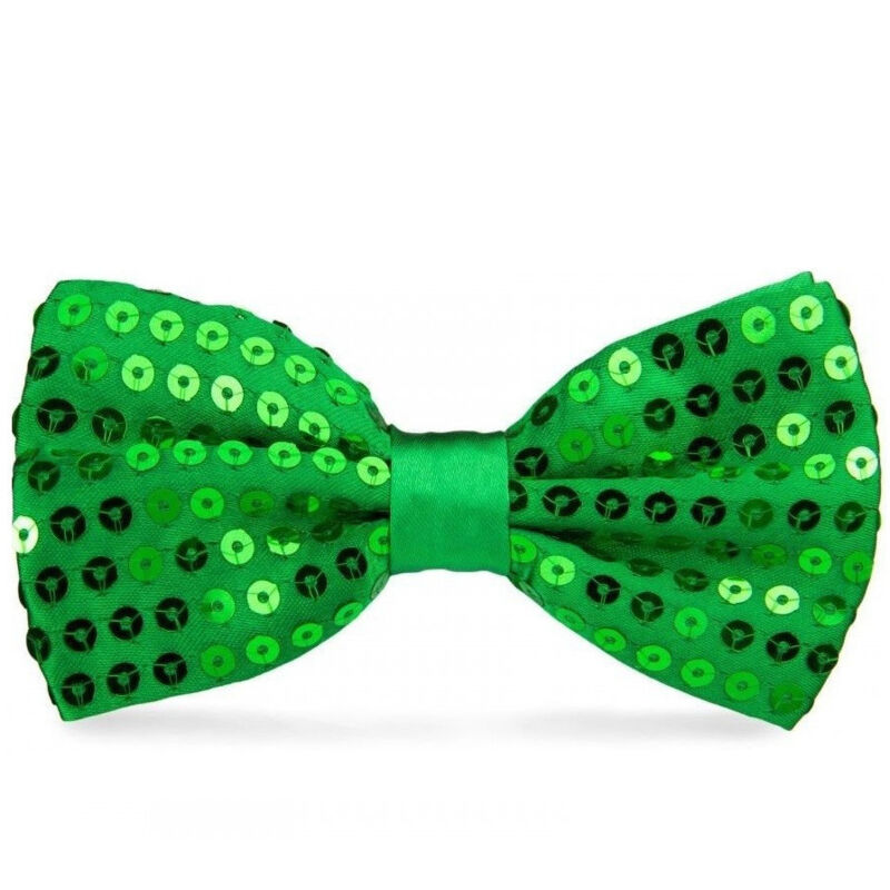 Papillon Paillettes Verde Teatro Paillette Raso Cravattino Farfallino Cravatta