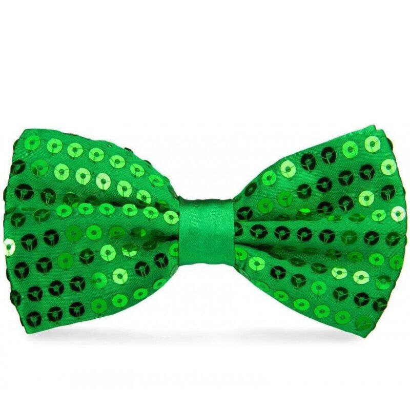 Trade Shop - Papillon Paillettes Verde Teatro Paillette Raso Cravattino Farfallino Cravatta -