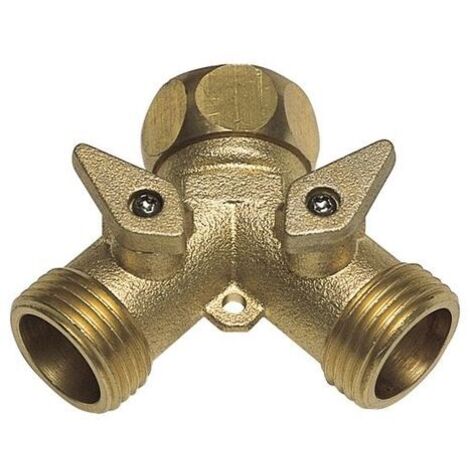 PAPILLON Presa a doppio rubinetto Attacco M 3/4 pollici ottone Papillon