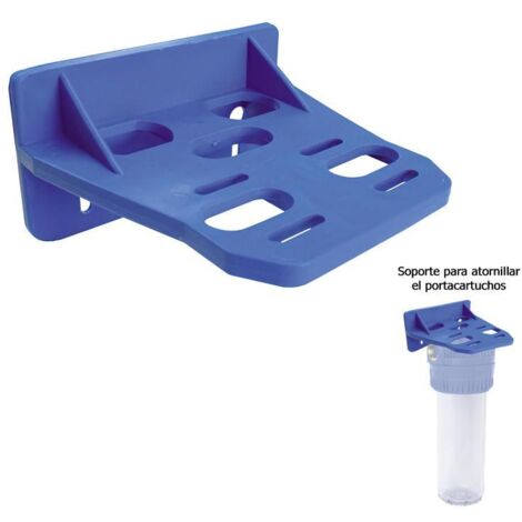 PAPILLON soporte portacartuchos filtro agua 10 , Filtro portacartuchos soporte.- Para portacartuchos de 10- Soporte para montar el filtro.- Material plástico azul
