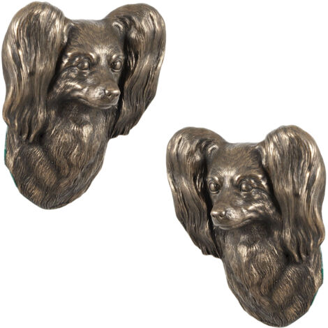 Papillon, Spaniel continental: estatuilla de perro, busto colgante, decoración única para un amante de los perros de Art-Dog