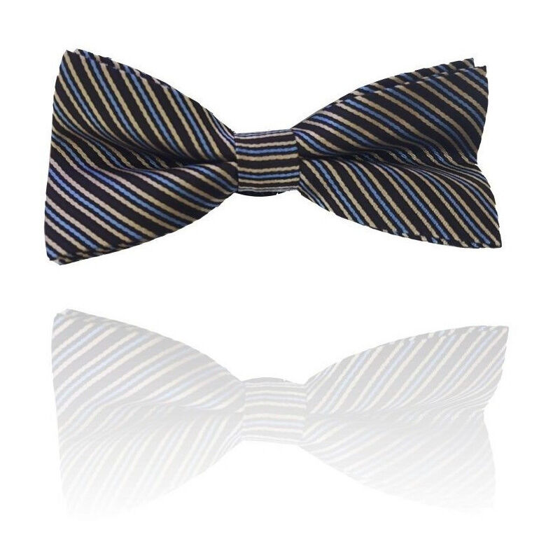 Trade Shop - Papillon Strisce Marrone Righe Cravattino Farfallino Cravatta Frack Papion -