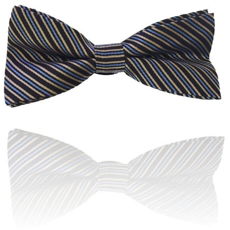 Trade Shop - Papillon Strisce Marrone Righe Cravattino Farfallino Cravatta Frack Papion -