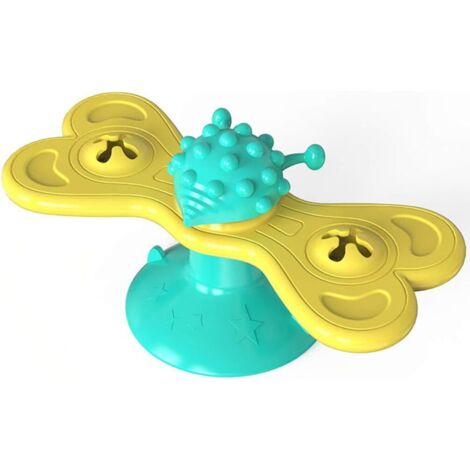Papillon tournant moulin à vent chat plateau tournant jouet nettoyage des dents et frottement dispositif de cheveux drle chat drle jouet de chat，7,6x16,1cm Blue