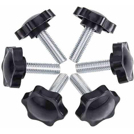 Papillon,Lot de 6 vis à oreilles M8 50 44 vis à oreilles, pinces à vis moletées en plastique pour bouton étoile