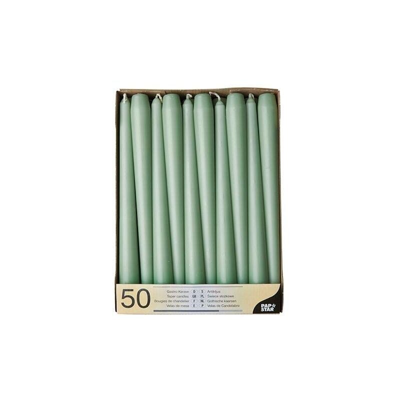 Lot de 50 bougies de chandelier - diamètre : 2,2 cm - vert jade - 88341 - Papstar