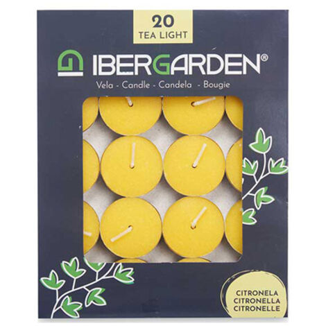 Paq. 20 velas citronela 3,5cm 24136/20557 ibergarden