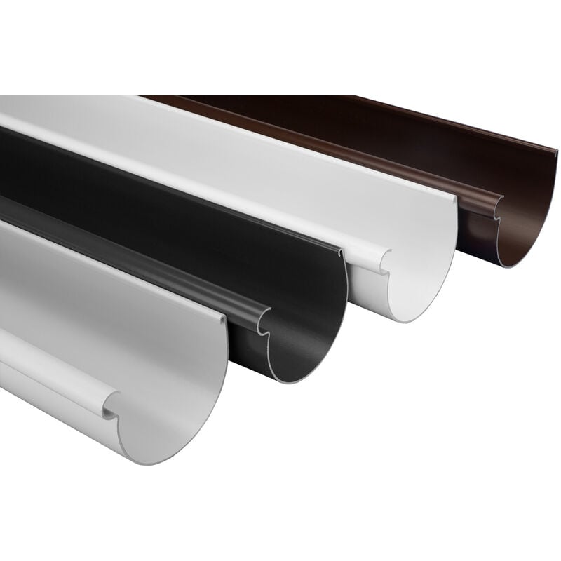 Paquet d'économies sur les gouttières - 90mm, plastique robuste pvc-u Rainway 90: anthracite, 30 mètre / 15 Stück