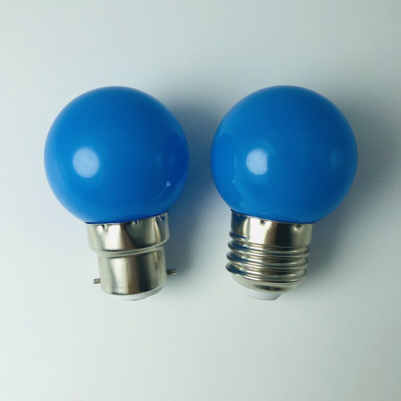 Lot de 10 ampoules LED B22 1 W, culot à baïonnette coloré, mini-ampoules globe G45, rouge, vert, bleu, orange, jaune, pour mariage, Halloween, Noël