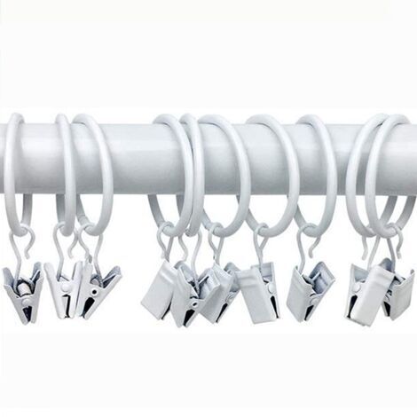 45 Pinces à Rideaux Avec Crochets Acier Inoxydable - Clips Métalliques Pour Rideaux, Douche, Décoration