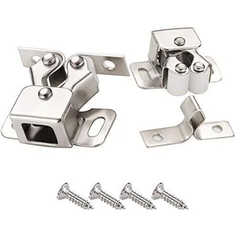 Paquet de 10 fermoirs de porte avec vis à double rouleau pour armoires