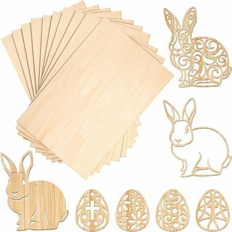Paquet de 10 Feuilles de Bois de Balsa Feuilles Minces de Bois de Balsa Panneau de Contreplaqué non Fini pour Avion de Maison en Bois Bricolage Projets de Maquette de Bateau (200 x 100 x 1.5 mm)——Oi-F