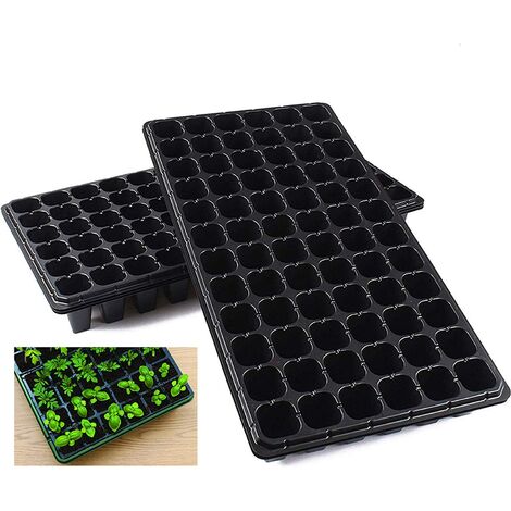 noir Hemoton Lot de 10 plateaux de semis 72 cellules en plastique pour jardinage germination de plantules