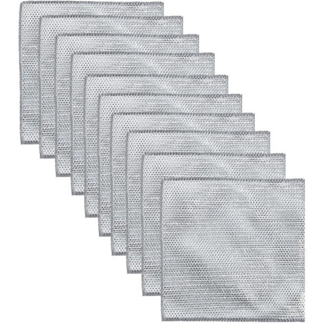 (Paquet de 10 pièces) Chiffon de nettoyage en métal – Éponge métallique élimine les taches tenaces, chiffon à vaisselle multifonctionnel en fil de métal, réutilisable.