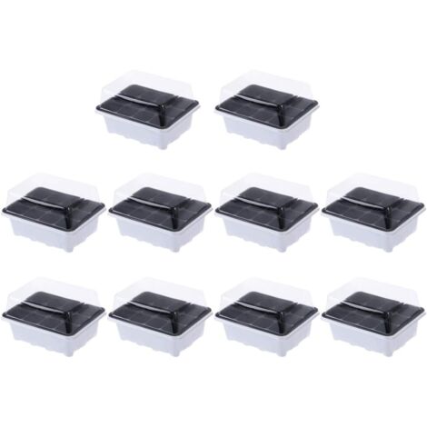 Paquet de 10 Plateaux de Semences Plateau de Germination Plateaux de démarrage Diffuseurs de serres Plant Grooming Set de serre intérieure pour la culture des plantes-Fei Yu