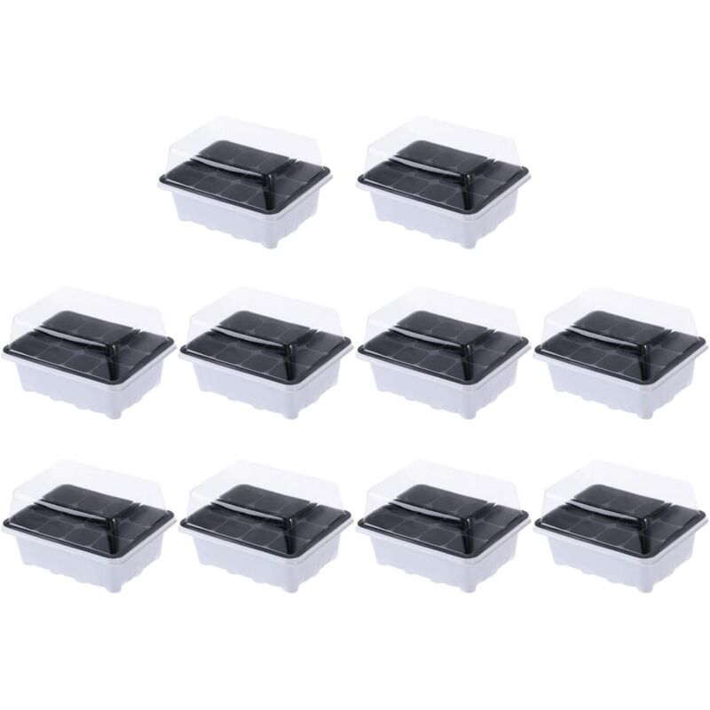 Largeight - Paquet de 10 Plateaux de Semences Plateau de Germination Plateaux de démarrage Diffuseurs de serres Plant Grooming Set de serre