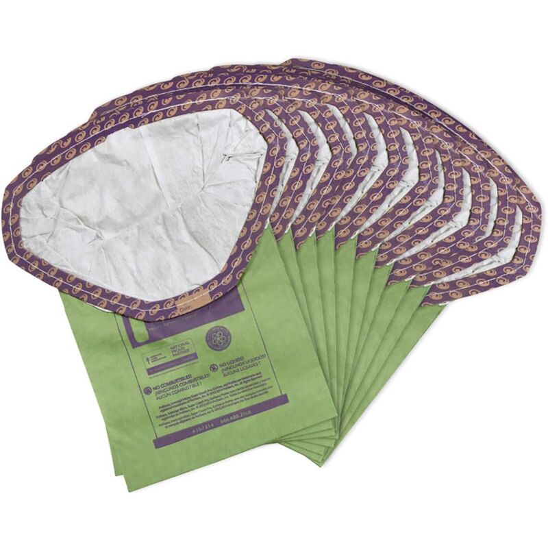 Paquet de 10 pour 107314 Sac de micro-filtration 6-Quartz Interce, ptproteam super coach Pro 6, provac fs 6 et gofree files Pro