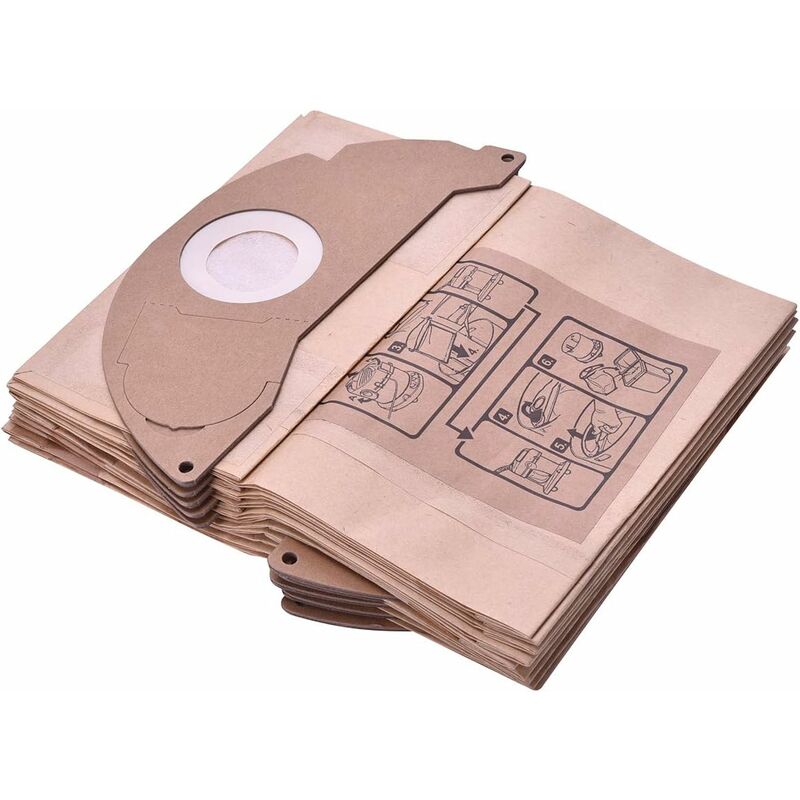 Linghhang - Paquet de 10 sacs poussi re sous vide Dustbag pour Karcher A2004/WD2250/MV2 ref 6.904-322.0 Compatible avec