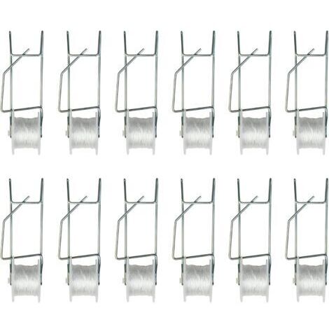 Paquet de 12 crochets de bobine de treillis de tomate de serre, crochets de Support de plante avec corde de 15M, Kit de treillis de culture de corde de vigne de fleur