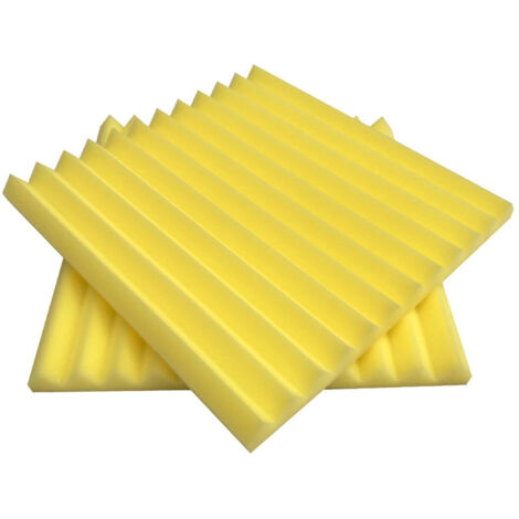 Paquet de 12 panneaux acoustiques, panneaux en mousse acoustique 30 x 30 x 2,5 cm, rembourrage insonorisé haute densité, jaune