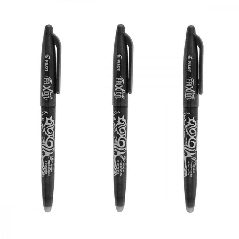 Paquet de 12 stylos Pilot Frixion Clicker 07 effaçable et rechargeable Couleur: Noir