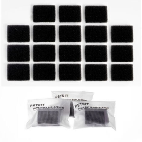 Paquet de 18 filtres en mousse de remplacement compatibles PETKITEversweet 3 Pro/Solo 2/Solo SE pour pompes sans fil, fontaines d'eau pour animaux de compagnie