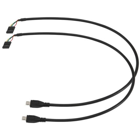 (Paquet De 2) 50Cm 5 Broches Carte Mere En-Tete Feminin a Micro-Usb Male Adaptateur Dupont Cable D'Extension (5 Broches / Micro-Usb)