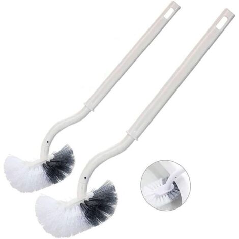 Paquet de 2 brosses de toilettes, brosse de toilettes avec nettoyant pour bords, brosse de toilettes améliorée