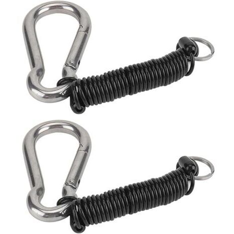 Paquet de 2 câbles de frein de remorque détachables, bobine de remorquage à ressort en acier inoxydable, sangles de câble de sécurité en fil d'acier robuste pour remorque de remorquage de camping-car