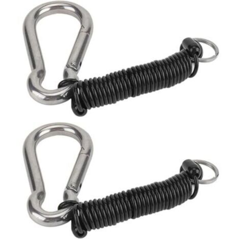Paquet de 2 câbles de frein de remorque détachables, bobine de remorquage à ressort en acier inoxydable, sangles de câble de sécurité en fil d'acier robuste pour remorque de remorquage de camping-car