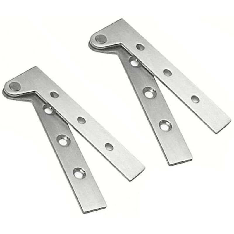 Paquet de 2 charnières à pivot de porte cachées en acier inoxydable, rotation à 360 degrés, charnière à couteau décalé de 4 -
