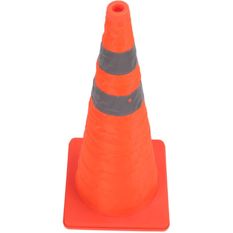 Paquet de 2 cônes de signalisation pliables réfléchissants 70 cm de hauteur cône de sécurité routière Orange multifonctionnel pour parking