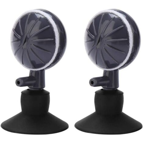 Paquet de 2 disques de pierre à air avec ventouse diffuseur de pierre à air à bulles oxygène réglable pivotant pour pompe hydroponique de réservoir de poissons d'aquarium