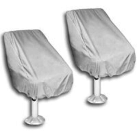 Paquet de 2 housses de siège de bateau, housses de siège de chaise de banc de capitaine de ponton imperméables d'extérieur, protecteurs de chaise