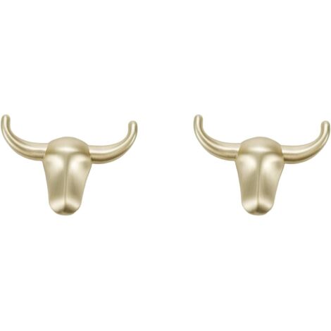 Paquet de 2 patères en métal Taurus en alliage de zinc